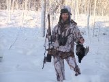 DSCF1878  Jo da Orre no 2 taget inden for 10min med 222 løbet på min Tikka BBF .. ca 100m. Lige pudselig var de der .. en enkelt i træet resten i sneen. Da vi kom tættere på røg resten op i træerne, men 2 kom ned igen.