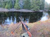 IMG 0069  kigger nedstrøms.. senerer ved solnedgnag, bare 10m fra, et lille plumb ved smeltvands bæk...  derefter kommer den svømmende tværs fra H mod V .. havde den i kikkerten , men STOR plask, den fik fært af mig